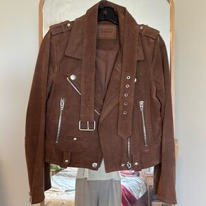 Blank NYC brown suede moto jacket